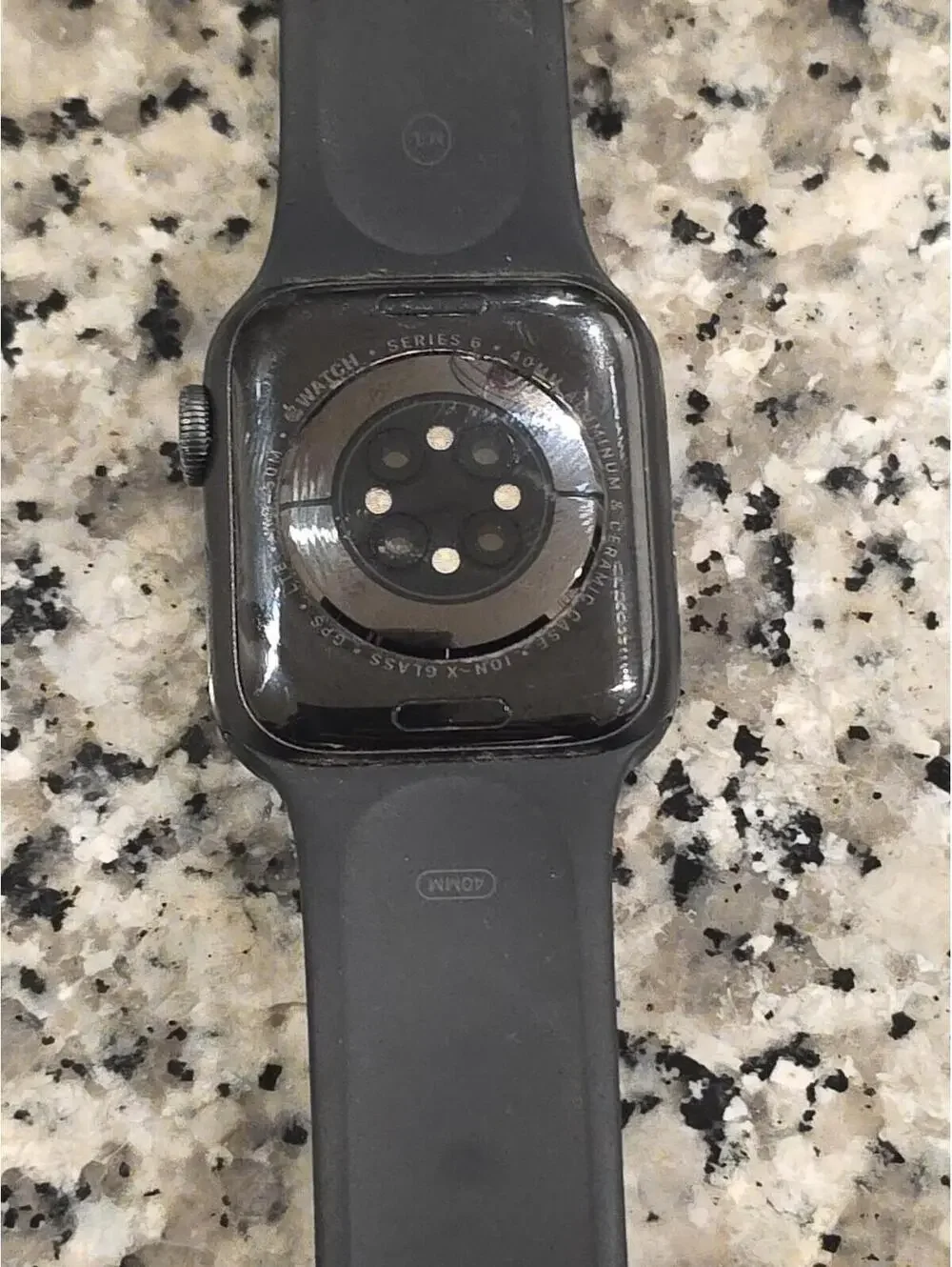Apple Watch Series 6 40mm Aluminum & Ceramic Case with Grey Sport Band - Locked